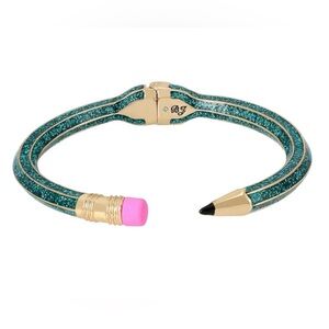 Betsey Johnson Teal Pencil Hinged Bracelet